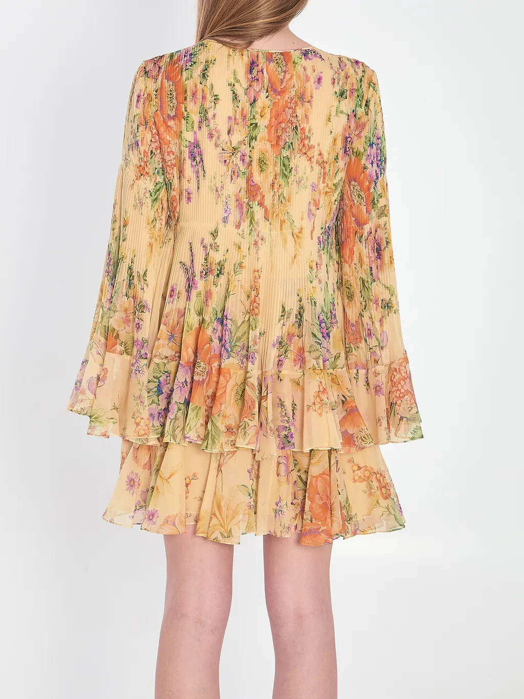 Mini Pleated Dress In Silk Georgette