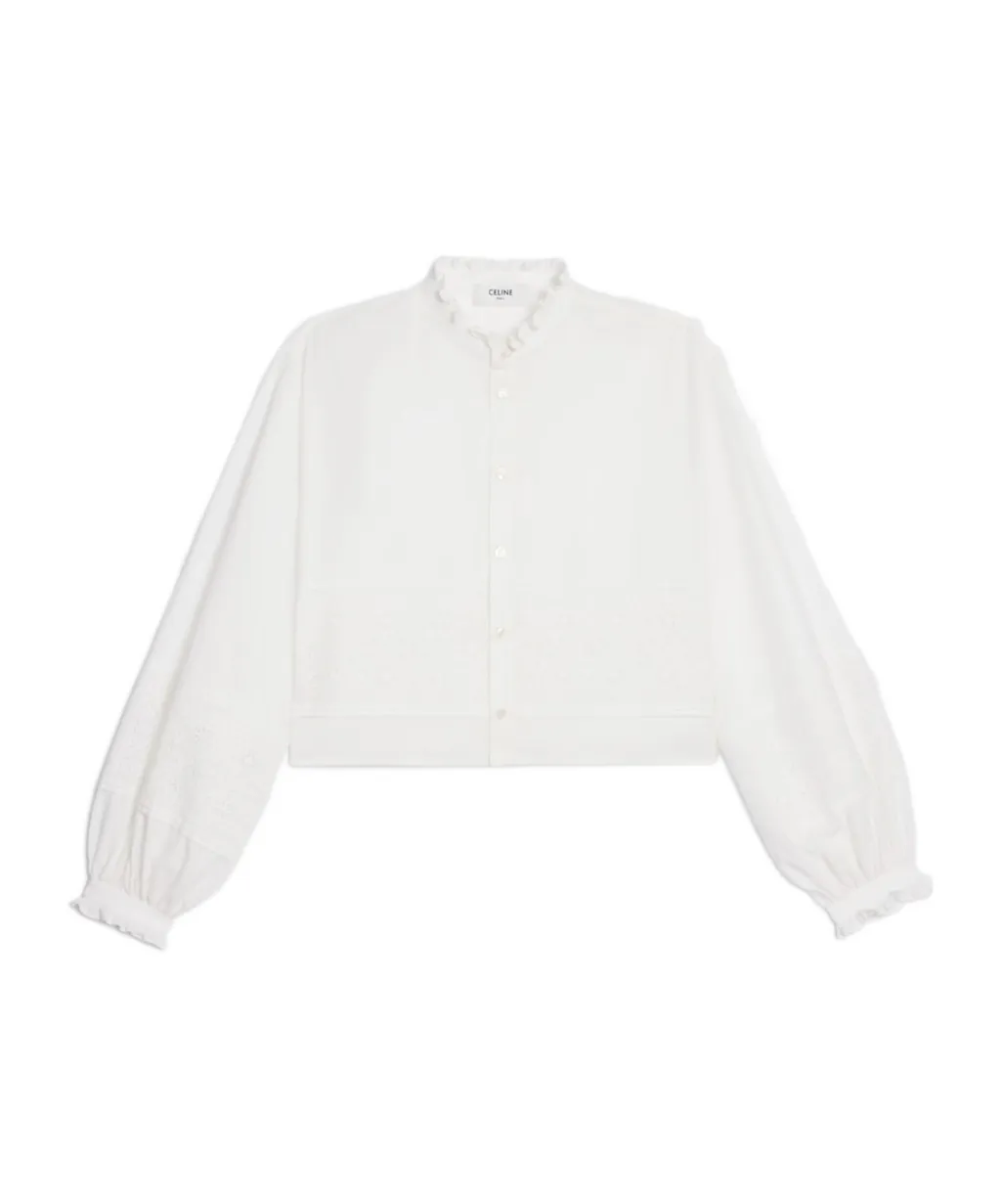 Embroidered Shirt In Linen Cotton Cloth