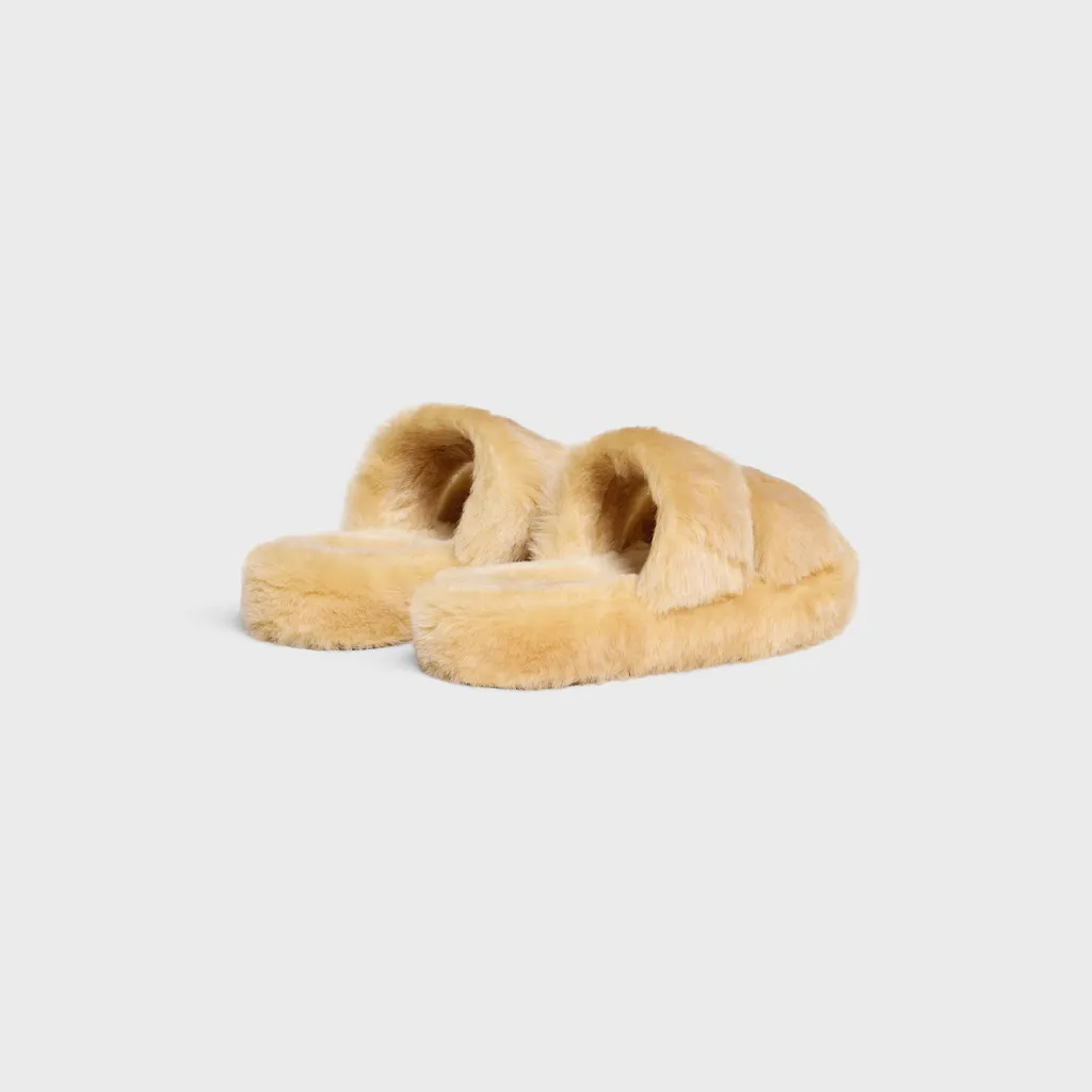 Celine Triomphe Shearling Slipper