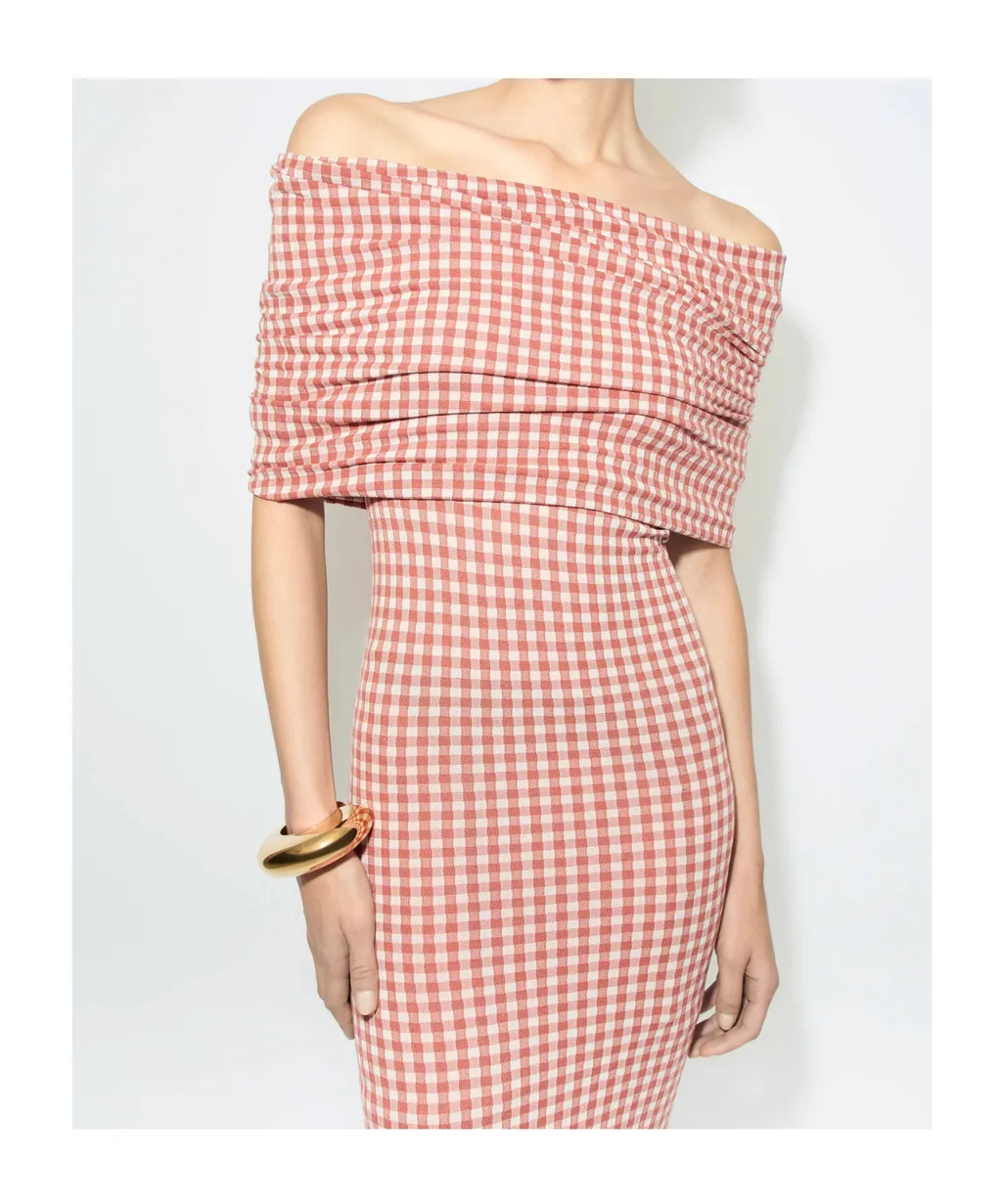 Gingham Knit Dress