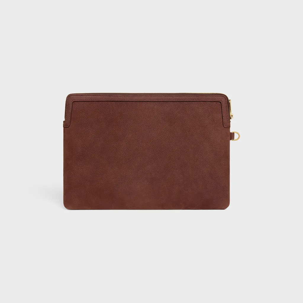 Small Pouch With Strap Cuir Triomphe In Grained Calfskin