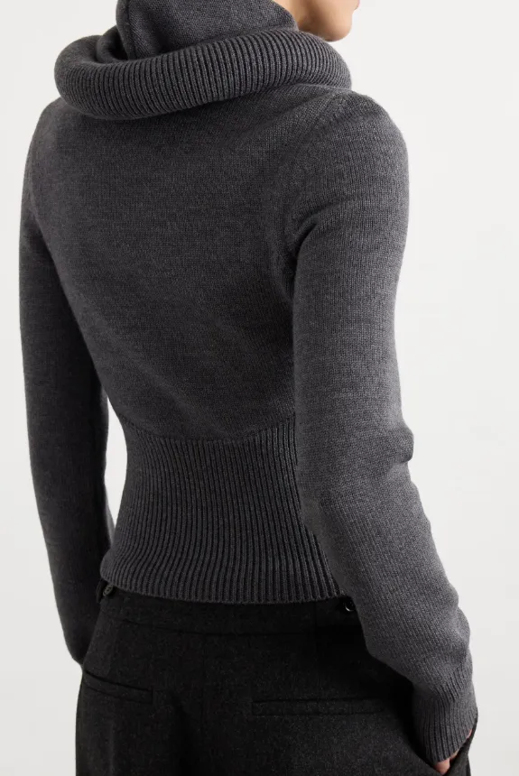 Hooded Roll-Neck Sweater