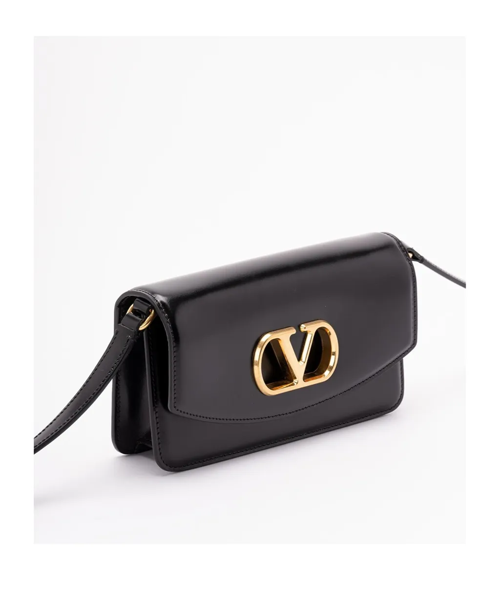 Vlogo Signature-Plaque Leather Shoulder Bag