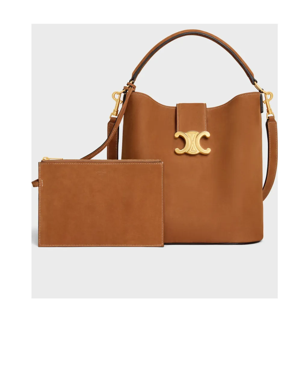 Medium Bucket Louise In Nubuck Calfskin