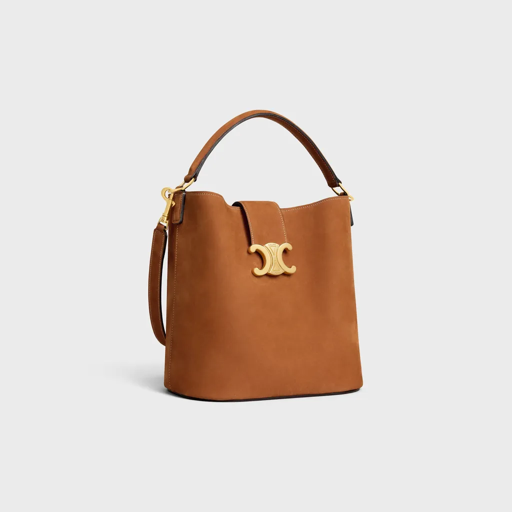 Medium Bucket Louise In Nubuck Calfskin