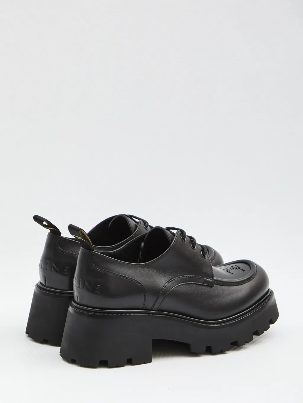 Celine Triomphe Derbies In Shiny Bull
