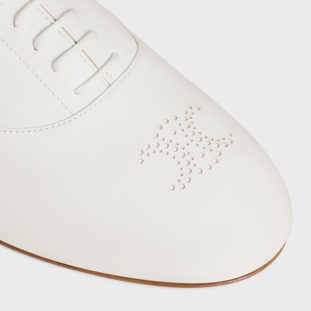 Celine Lise Perforated Triomphe Richelieu In Lambskin