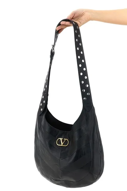 Valentino Vlogo Signature Stud Detailed Shoulder Bag