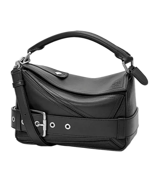 Small Puzzle Biker Bag In Shiny Calfskin