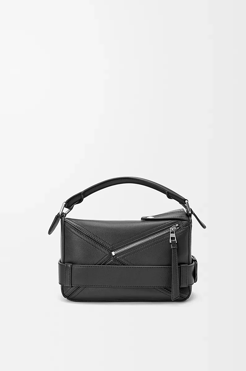 Small Puzzle Biker Bag In Shiny Calfskin