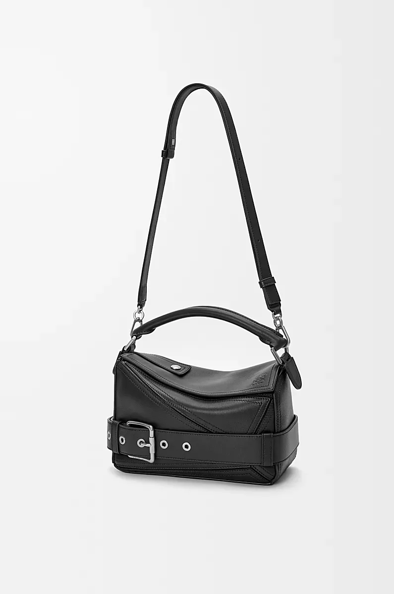 Small Puzzle Biker Bag In Shiny Calfskin