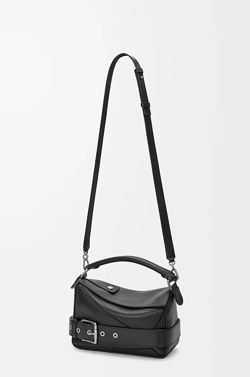 Small Puzzle Biker Bag In Shiny Calfskin