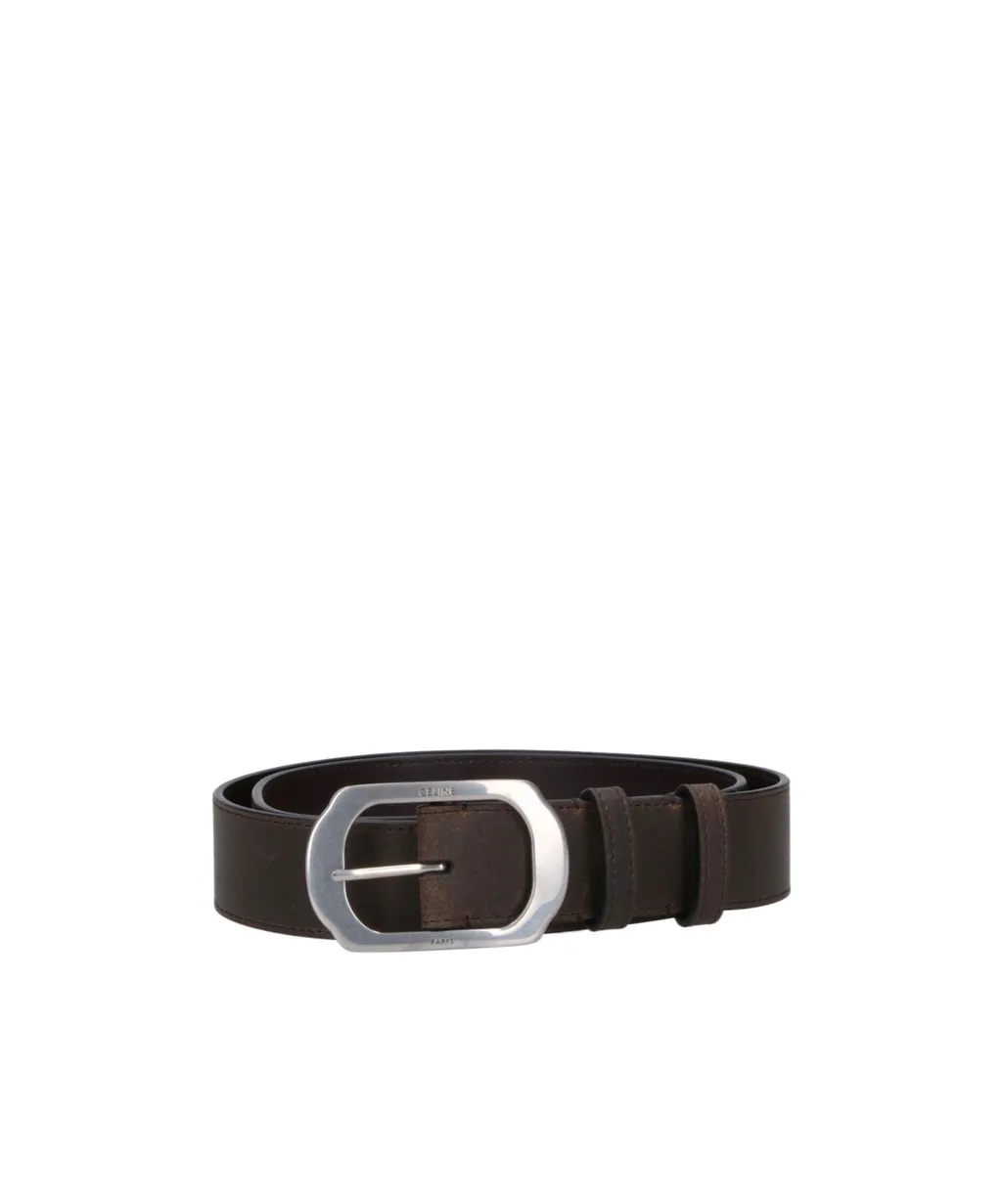 Bc-21 35Mm Belt In Suede Calfskin With Waxed Effect
