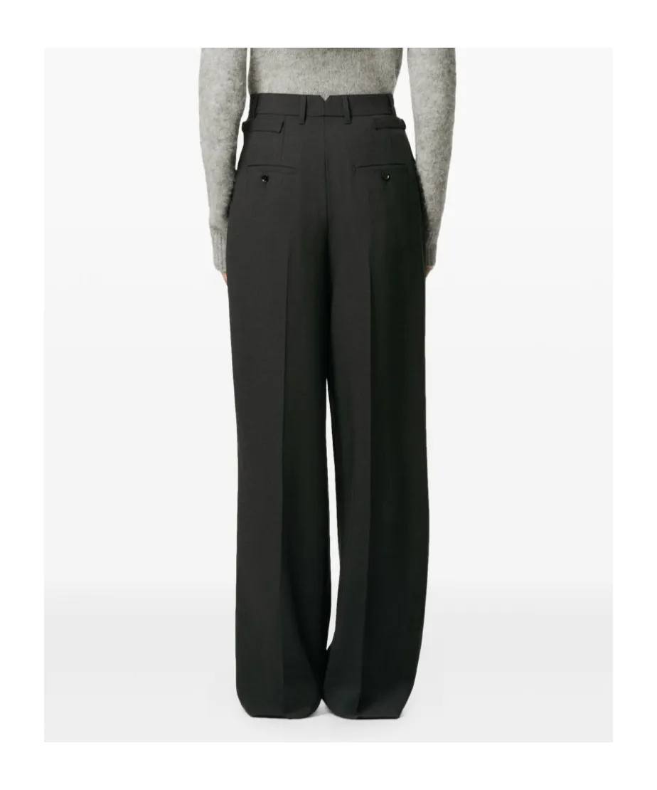 Wool High Waist Wide Pants