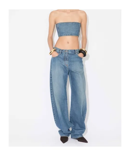 Alaa Denim Bustier Top