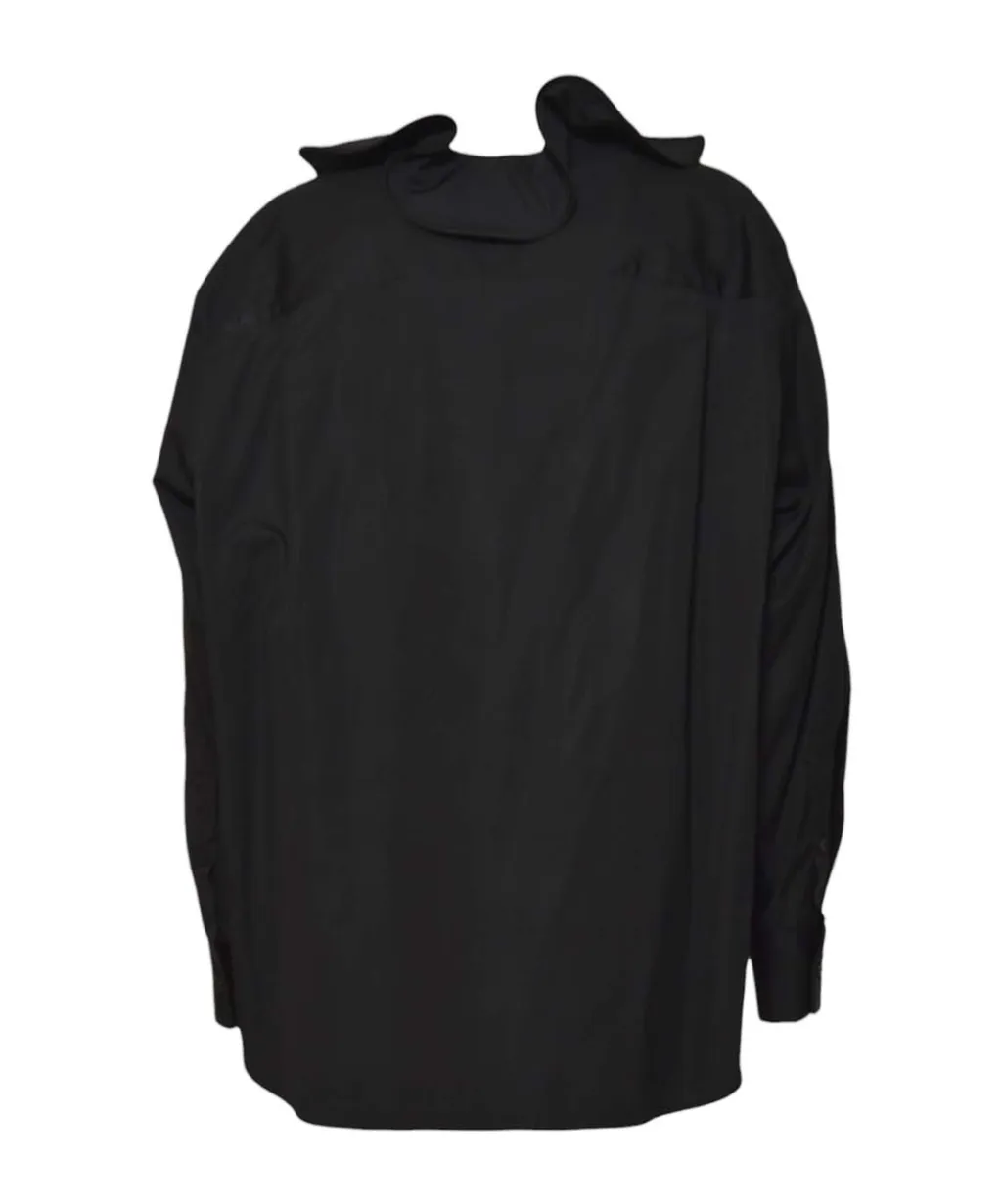 Msgm Ruffle Detailed Poplin Shirt