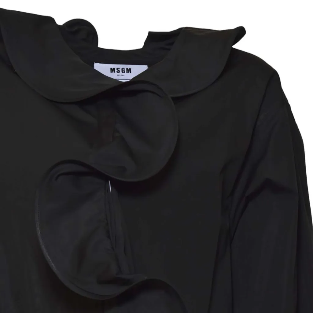 Msgm Ruffle Detailed Poplin Shirt