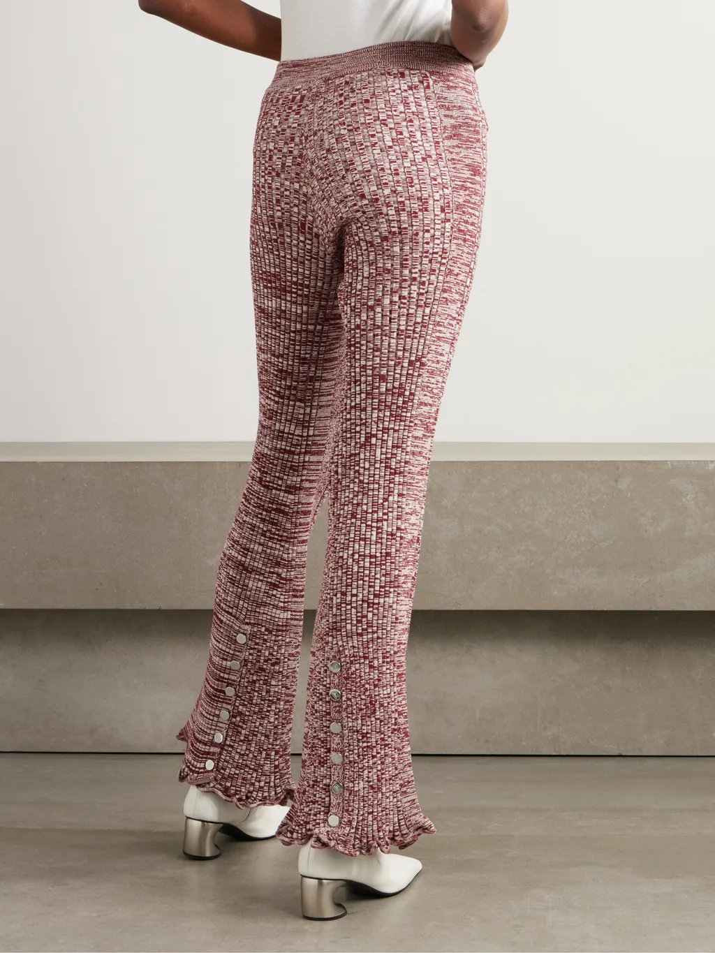 Ribbed Knit Flared Pants