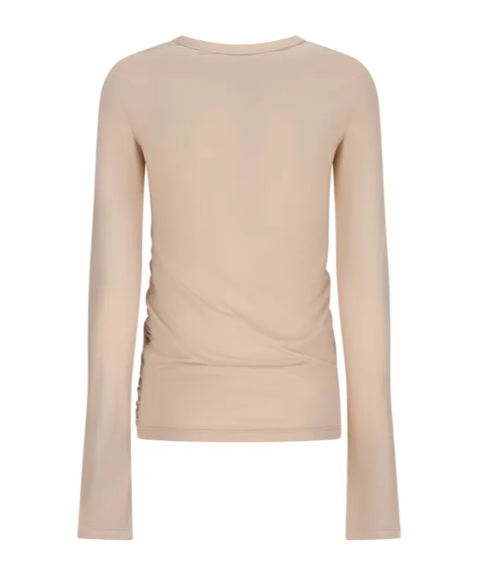 Long Sleeve Pleated T-Shirt
