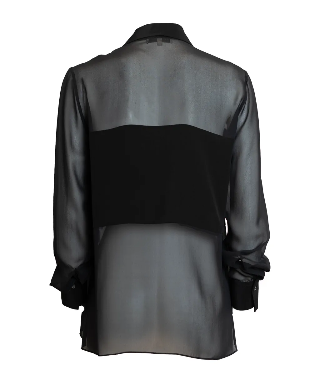 Semi-Sheer Long-Sleeved Shirt
