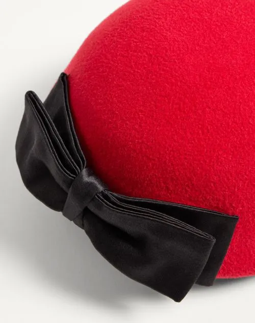 Vlogo Signature Hat In Lapin Fabric With Satin Bow