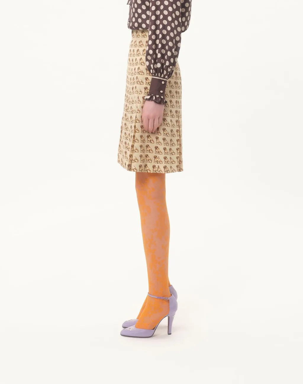 Crepe De Chine Skirt With Petit Charles Print
