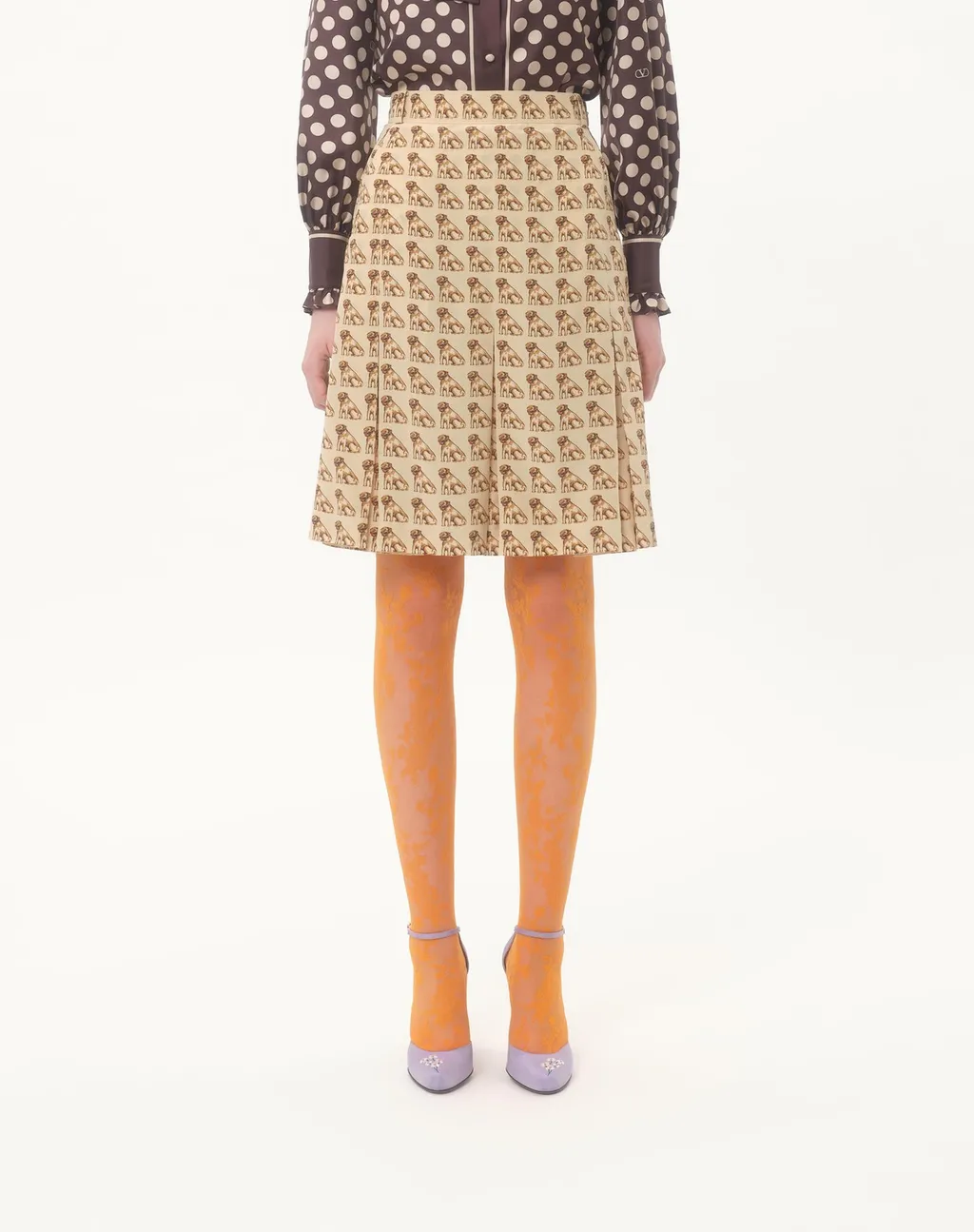 Crepe De Chine Skirt With Petit Charles Print