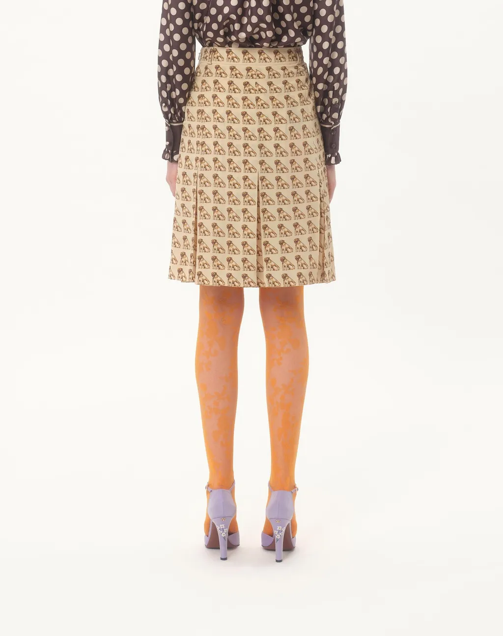 Crepe De Chine Skirt With Petit Charles Print