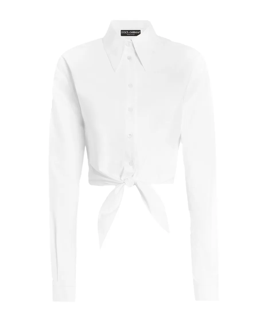 Dolce & Gabbana Front Tie Detailed Poplin Shirt