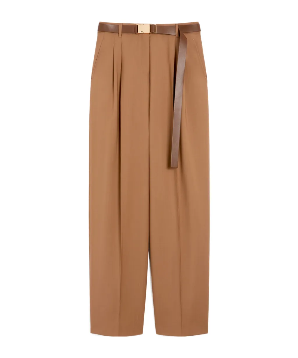 Max Mara Studio Belted Pleated Trousers