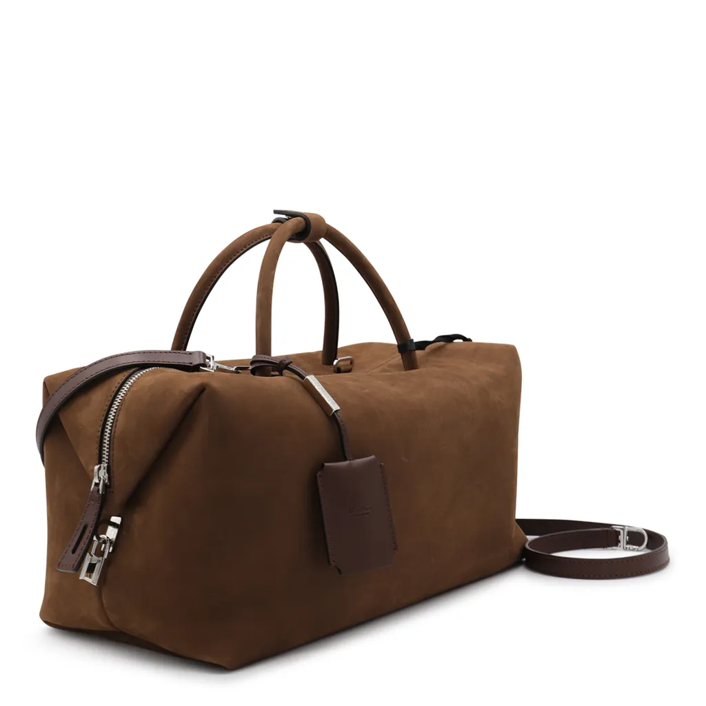 Large Nubuck Leather Boston Bag
