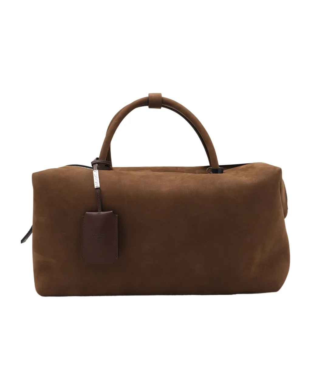 Large Nubuck Leather Boston Bag