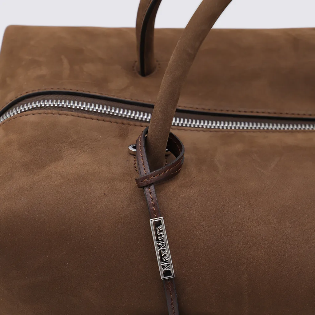 Large Nubuck Leather Boston Bag