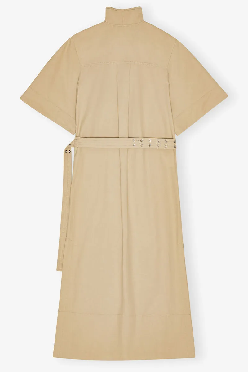 Ganni Deep V-Neck Belted Dress