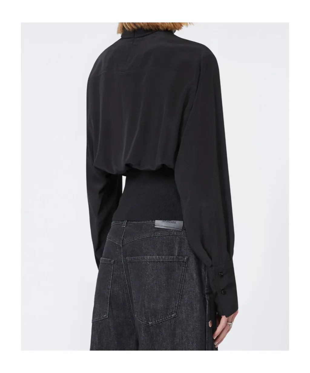 Sportmax High Neck Gathered Blouse