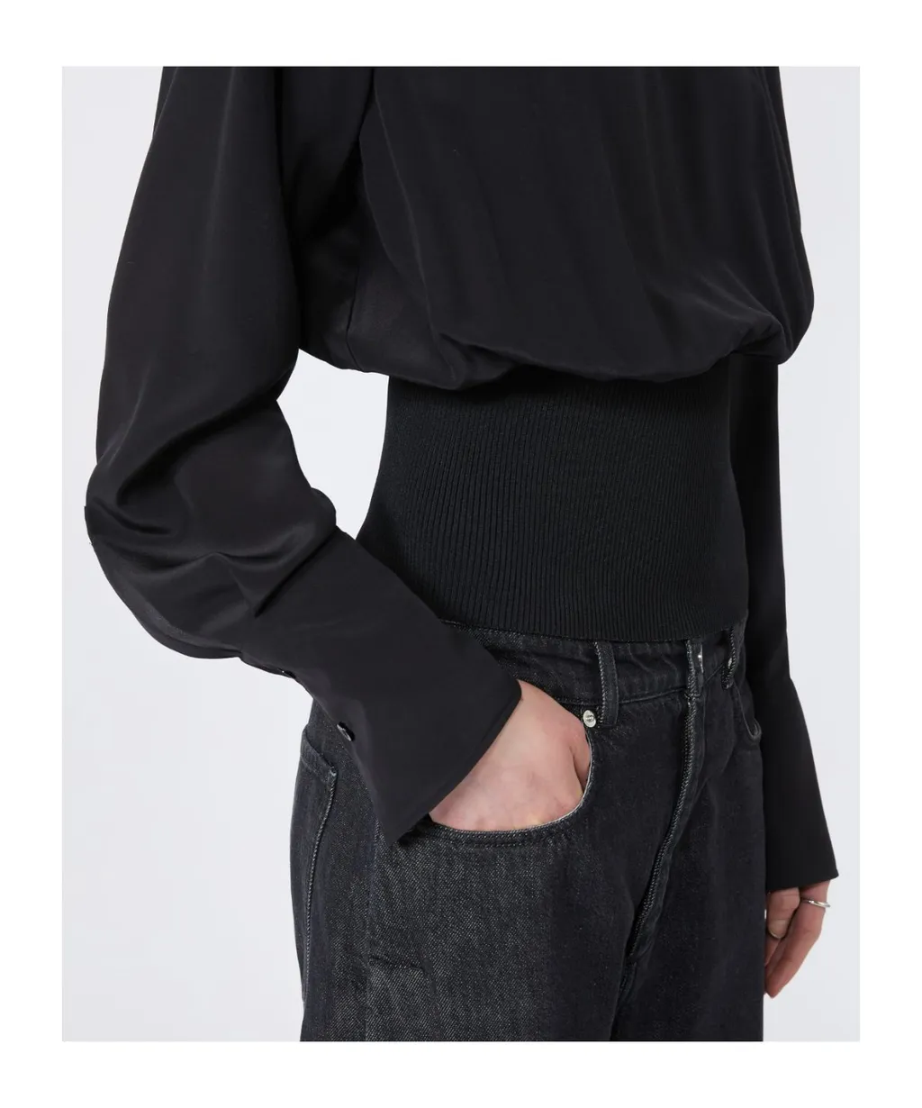Sportmax High Neck Gathered Blouse