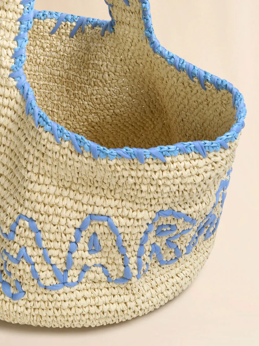 Marni Logo Embroidered Woven Shoulder Bag