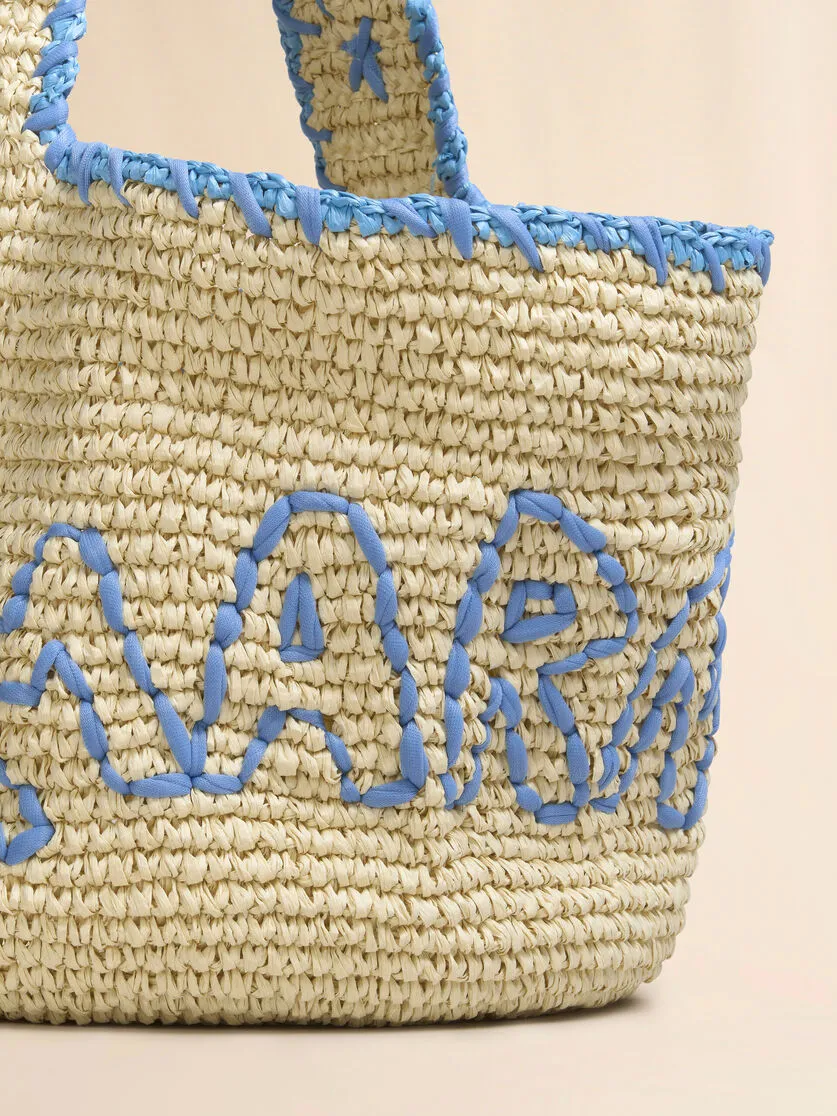 Marni Logo Embroidered Woven Shoulder Bag