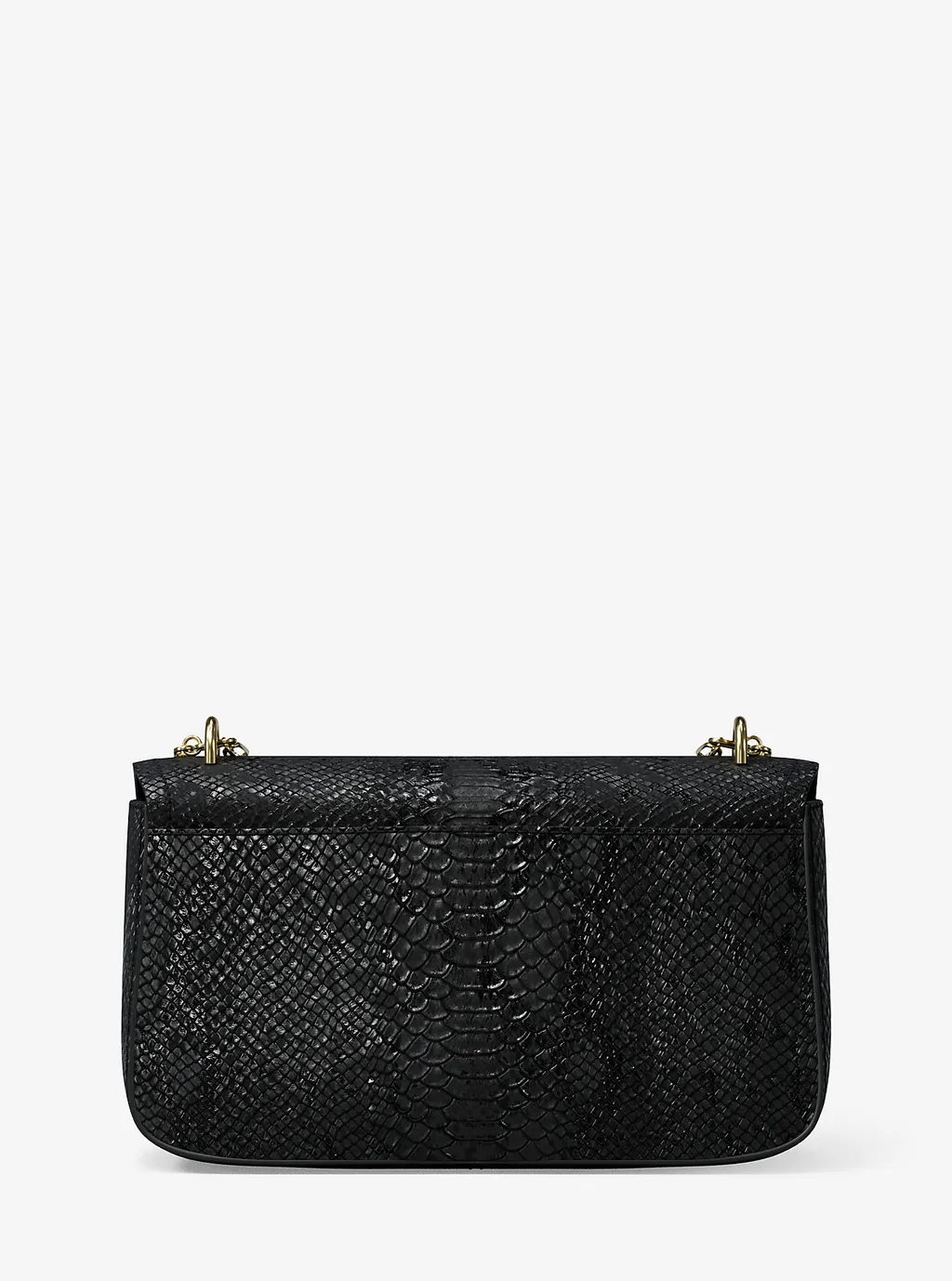 Snake-Print Chain Shoulder Bag
