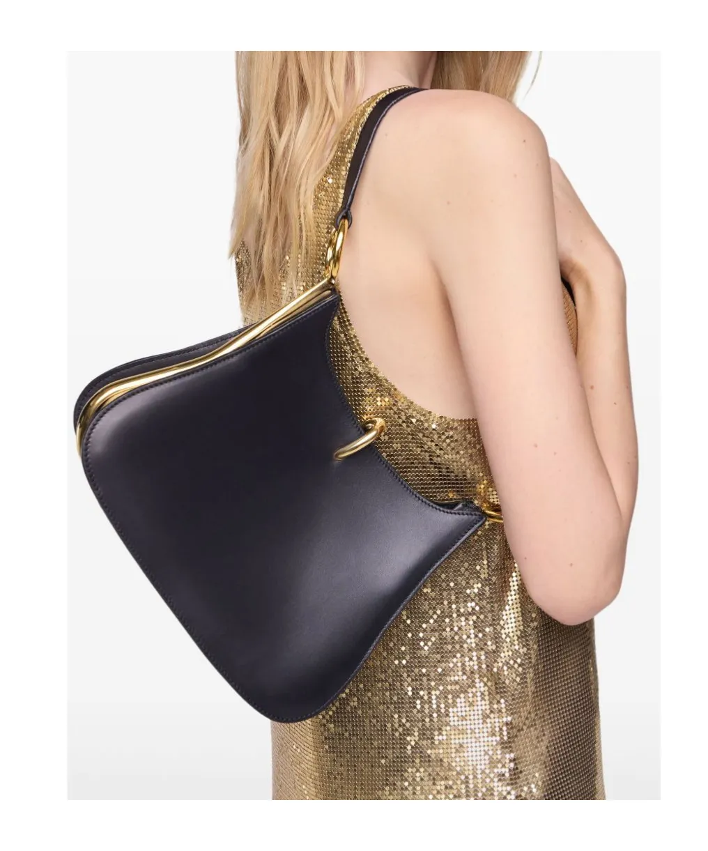 Medium Ring Leather Shoulder Bag