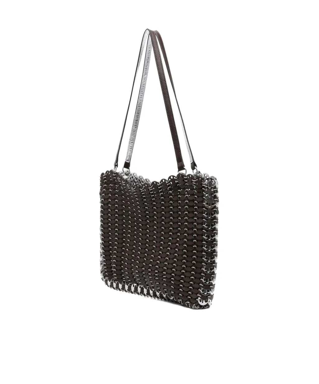 Chain-Link Leather Tote Bag