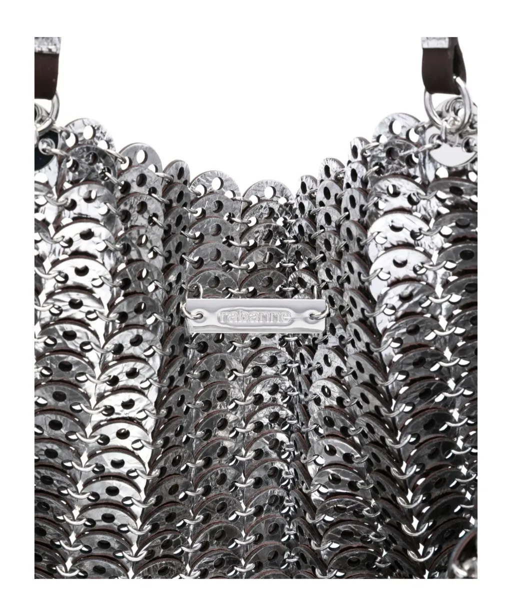 Chain-Link Leather Tote Bag