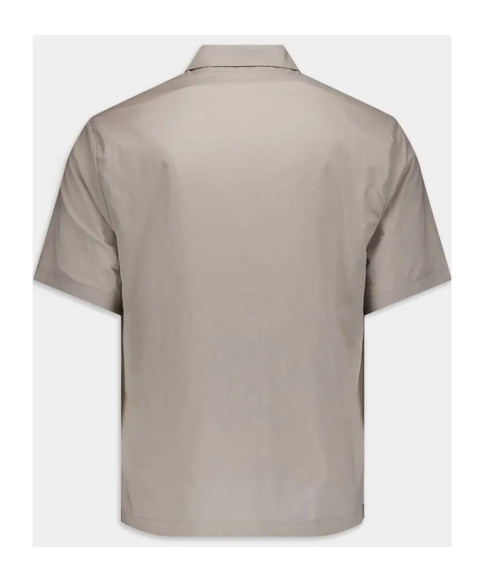 Short-Sleeves Buttoned Poplin Shirt