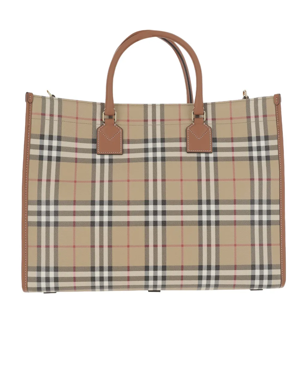 Burberry Freya Checked Medium Tote Bag