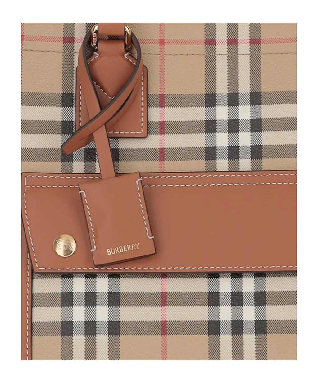 Burberry Freya Checked Medium Tote Bag