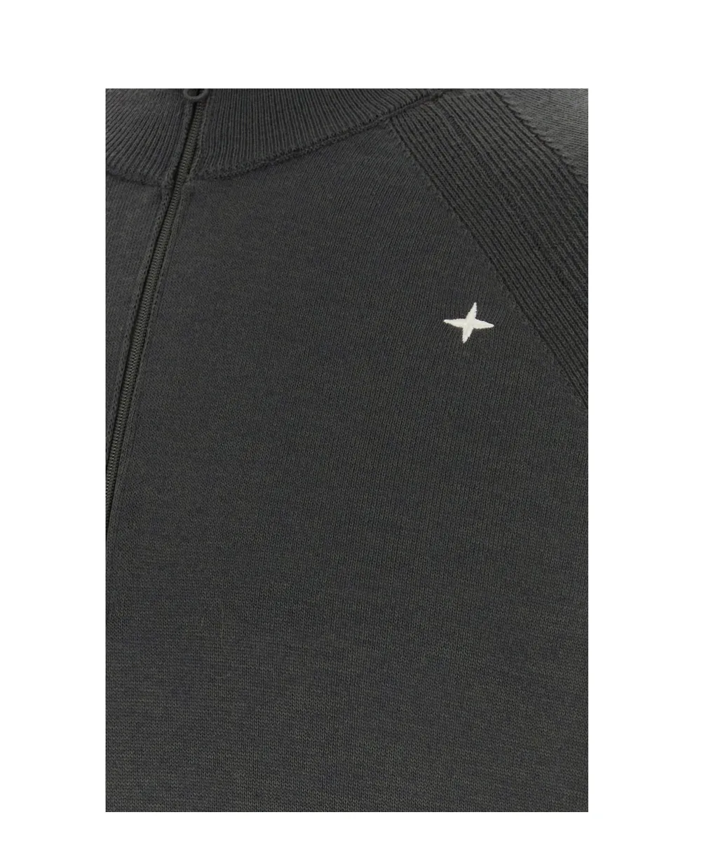 Stone Island Logo Embroidered Half-Zip Sweater