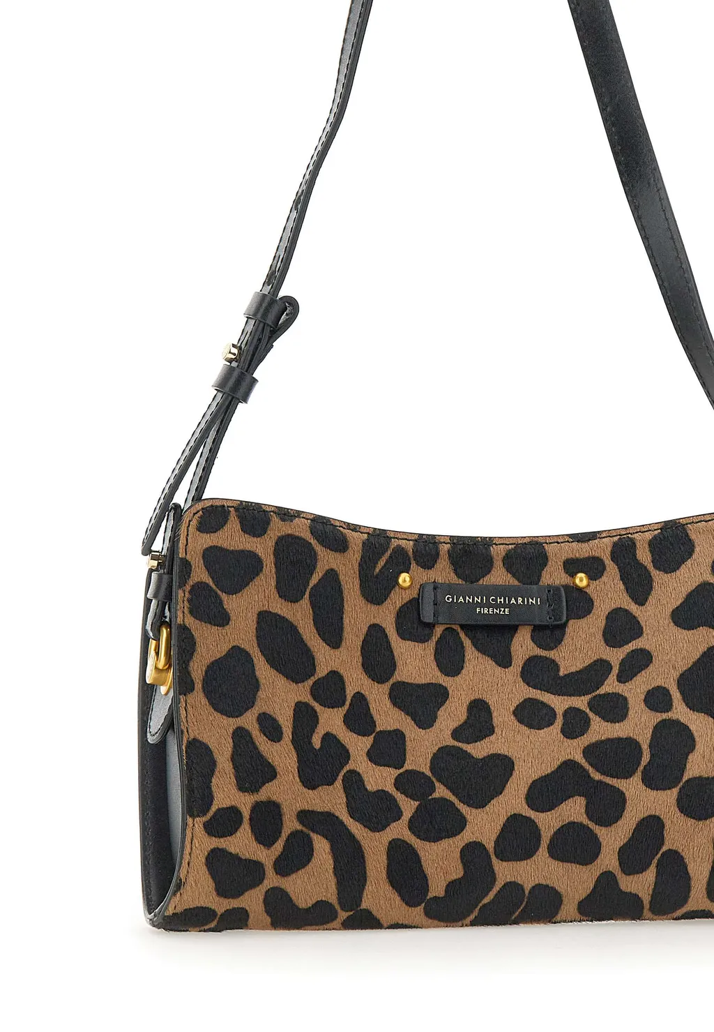 Gianni Chiarini Logo Patch Leopard Printed Shoulder Bag