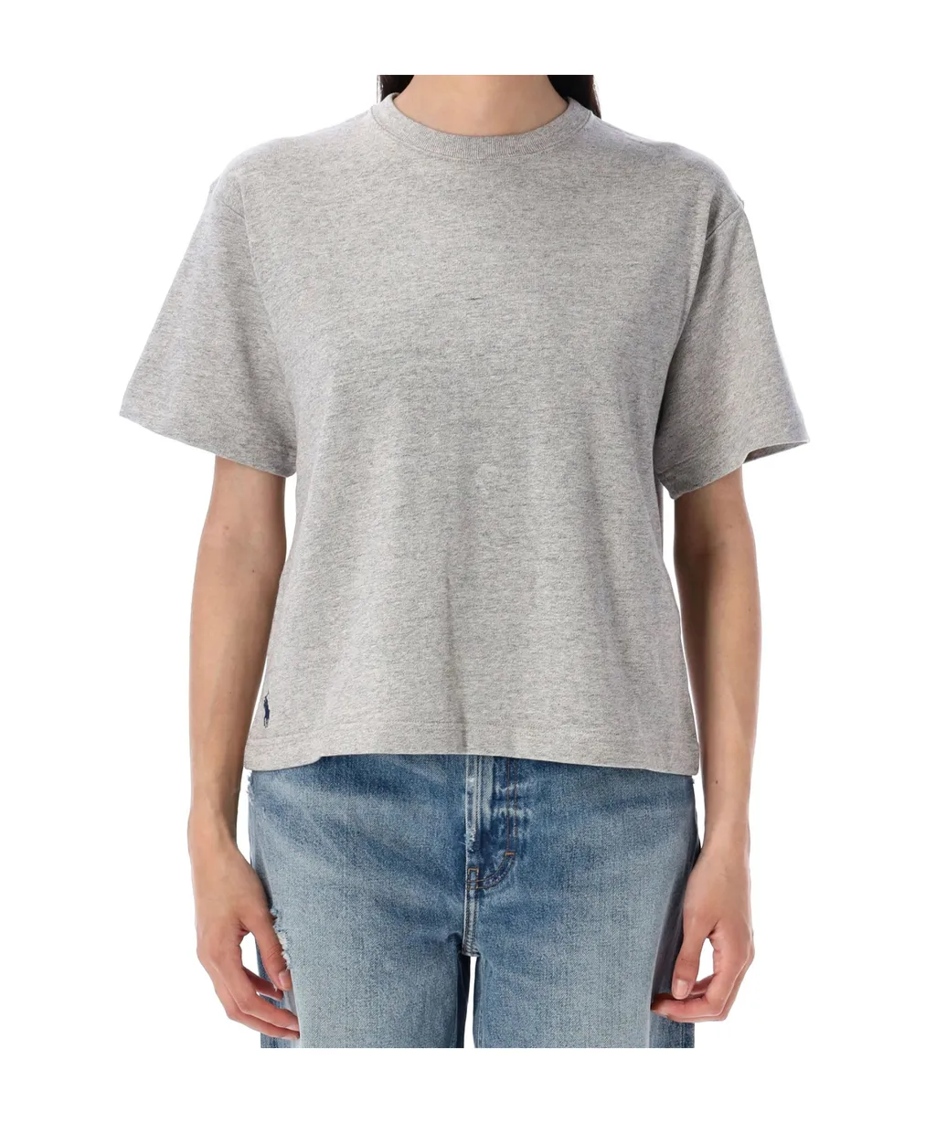 Polo Ralph Lauren Pony Embroidered Cropped T-Shirt