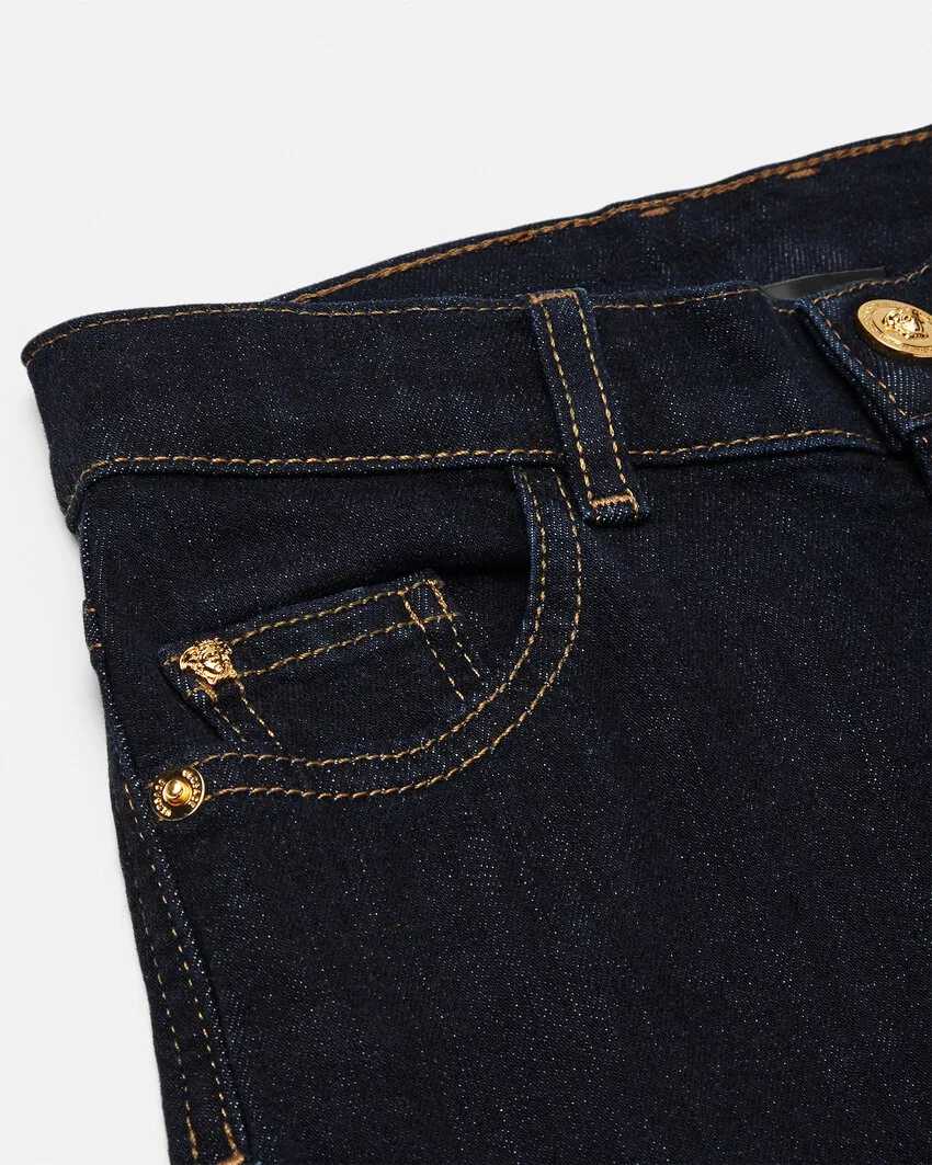 Embroidered-Print Jeans