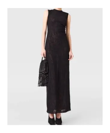 Sleeveless Crewneck Lace Midi Dress